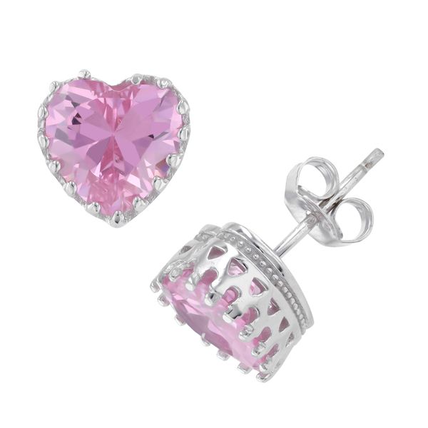 Sterling Silver Pink Heart CZ Earrings Confer’s Jewelers Bellefonte, PA