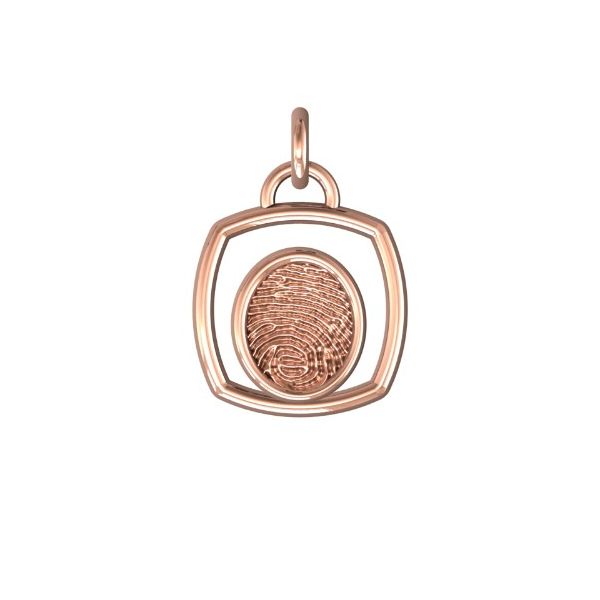 14K Rose Gold 14mm One-Print With Square Halo Confer's Jewelers Bellefonte, PA