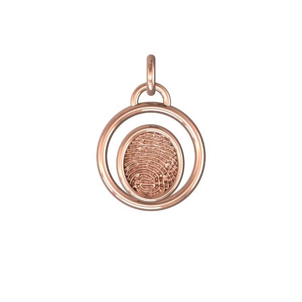 14K Rose Gold 14mm One-Print Circle Pendant Confer’s Jewelers Bellefonte, PA