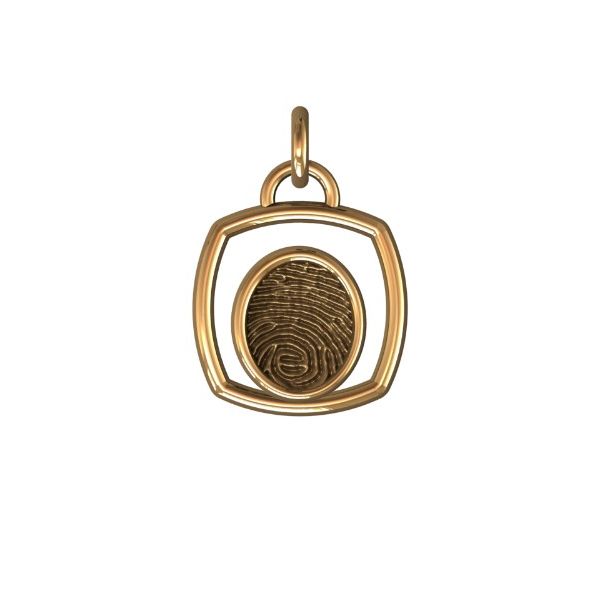 14K Yellow Gold 14mm One-Print With Halo Pendant Confer’s Jewelers Bellefonte, PA