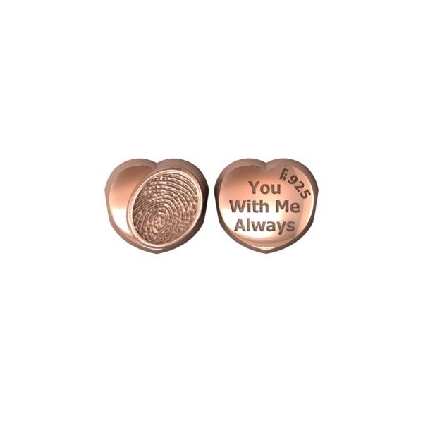 14K Rose Gold 11mm One-Print Heart Bead Confer’s Jewelers Bellefonte, PA