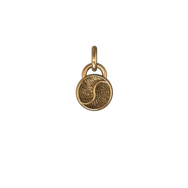 14K Yellow Gold 11mm Side By Side Two-Print Round Pendant Confer’s Jewelers Bellefonte, PA