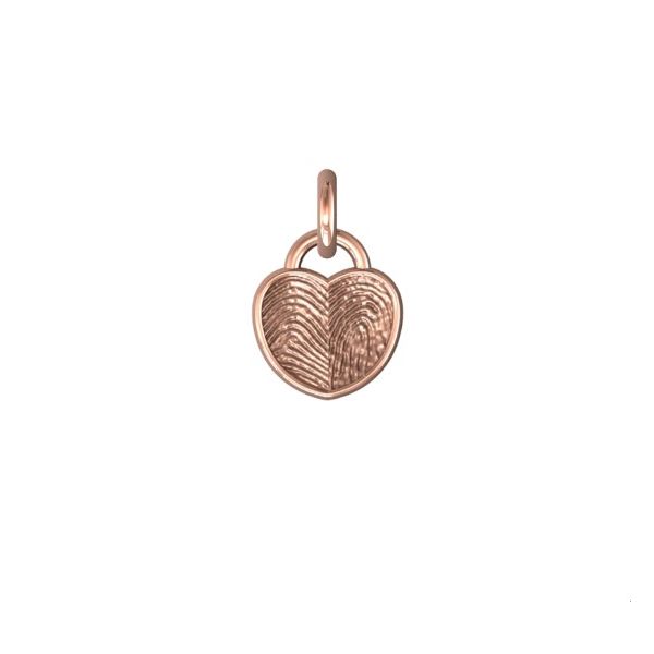 14K Rose Gold 11mm Side By Side Two-Print Heart Pendant Confer’s Jewelers Bellefonte, PA