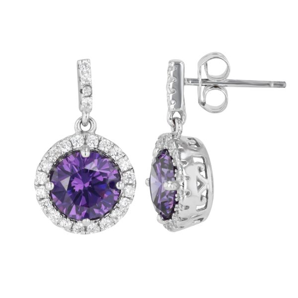 Sterling Silver Circle Halo CZ Earrings Confer’s Jewelers Bellefonte, PA
