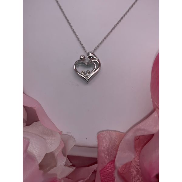 Sterling Silver Mother And Child Diamond Necklace Confer's Jewelers Bellefonte, PA