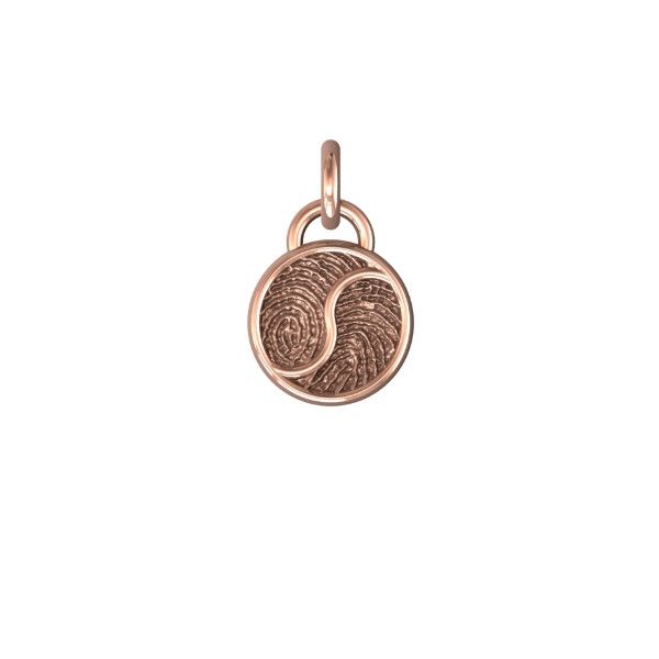 14K Rose Gold 14mm Side By Side Two-Print Round Pendant Confer's Jewelers Bellefonte, PA