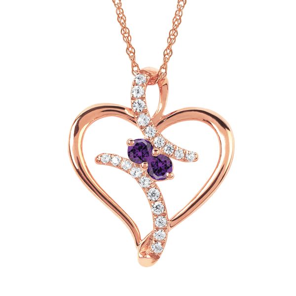 14K Rose Gold 2 Of Us Purple Diamond Pendant Confer's Jewelers Bellefonte, PA