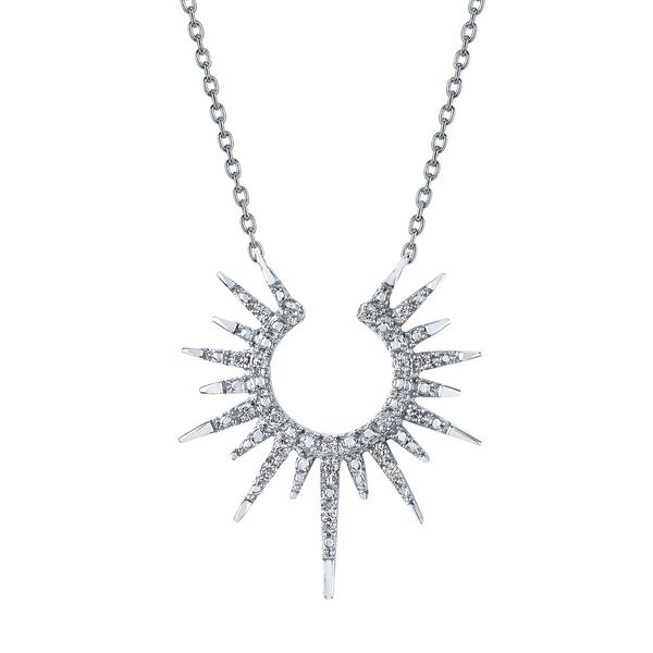10 Karat White Gold Small Diamond Sunburst Necklace - .06Ctw Confer’s Jewelers Bellefonte, PA