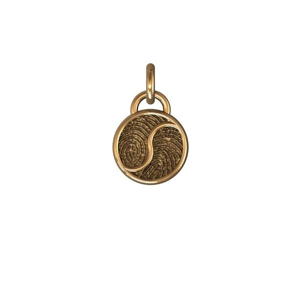 14K Yellow Gold 14mm Side By Side Two-Print Round Pendant Confer’s Jewelers Bellefonte, PA