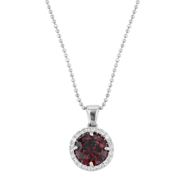 Sterling Silver Round Halo CZ Pendant Confer’s Jewelers Bellefonte, PA