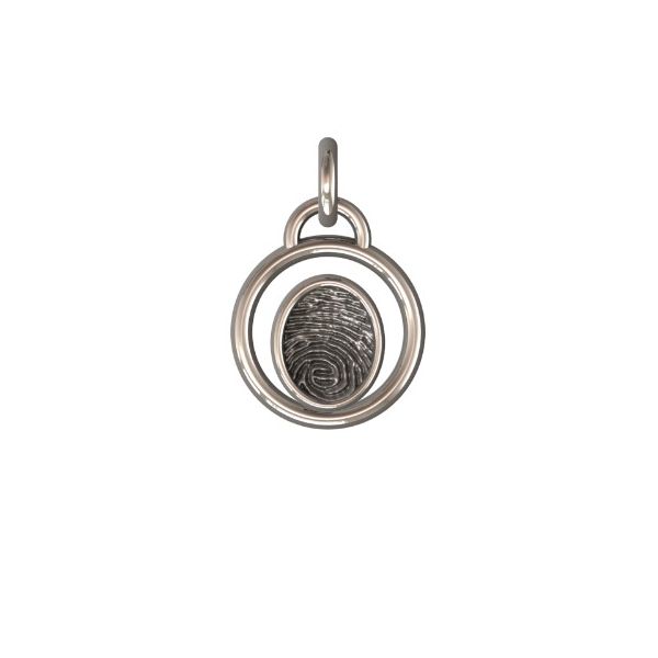 14K White Gold 11mm One-Print Circle Pendant Confer’s Jewelers Bellefonte, PA