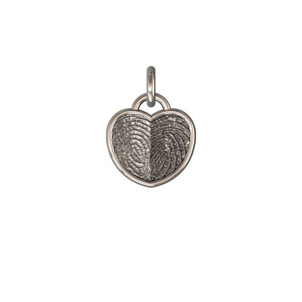14K White Gold 14mm Side By Side Two-Print Heart Pendant Confer’s Jewelers Bellefonte, PA