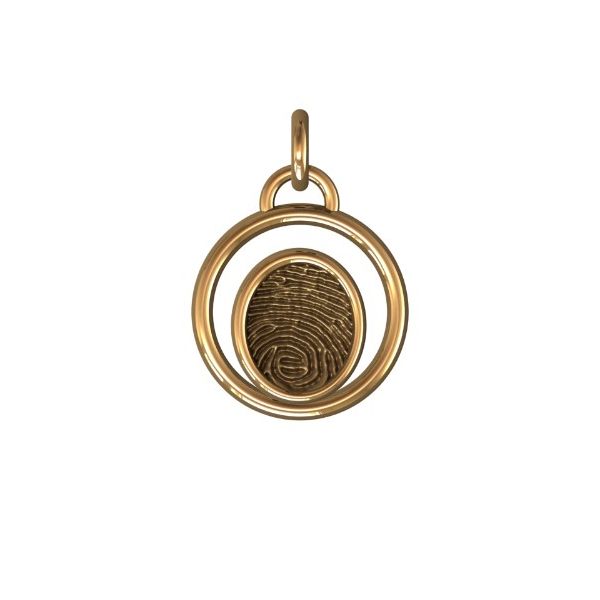 14K Yellow Gold 14mm One-Print Circle Pendant Confer's Jewelers Bellefonte, PA