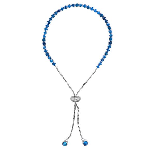 Sterling Silver Drawstring with Blue Spinel Gemstone Bracelet Confer's Jewelers Bellefonte, PA