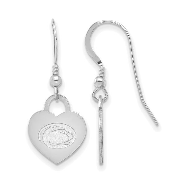 Sterling Silver Penn State Heart Dangle Earrings Confer’s Jewelers Bellefonte, PA