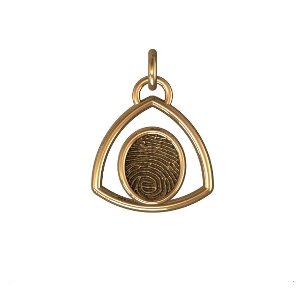 14K Yellow Gold 14mm One-Print With Triangle Halo Pendant Confer’s Jewelers Bellefonte, PA