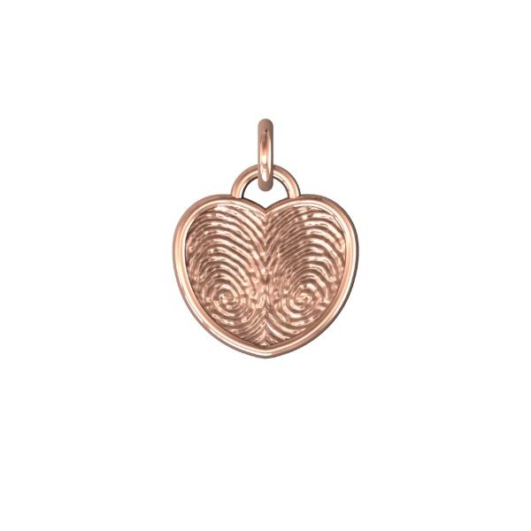 14K Rose Gold 17mm Side By Side Two-Print Heart Pendant Confer's Jewelers Bellefonte, PA