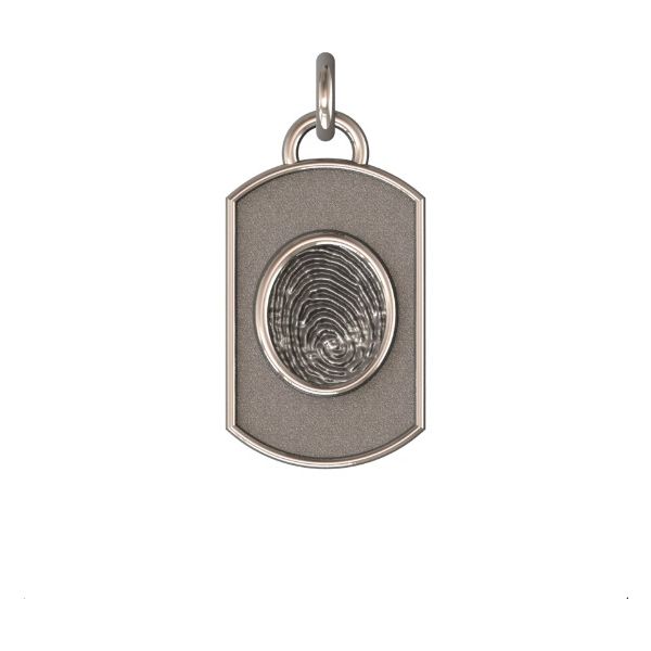14K White Gold 14mm One-Print Dog Tag Pendant Confer’s Jewelers Bellefonte, PA