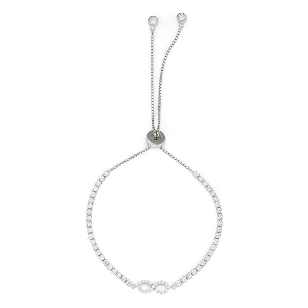 Sterling Silver with Clear CZ Stones and Infinity Element Drawstring Tennis Bracelet Confer's Jewelers Bellefonte, PA