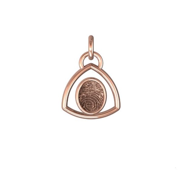 14K Rose Gold 11mm One-Print With Triangle Halo Pendant Confer’s Jewelers Bellefonte, PA