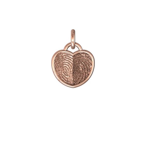 14K Rose Gold 14mm Side By Side Two-Print Heart Pendant Confer's Jewelers Bellefonte, PA