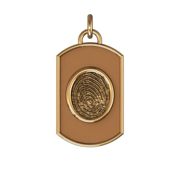 14K Yellow Gold 17mm One-Print Dog Tag Pendant Confer’s Jewelers Bellefonte, PA
