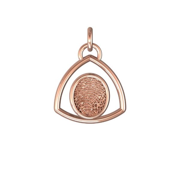 14K Rose Gold 14mm One-Print With Triangle Halo Pendant Confer's Jewelers Bellefonte, PA