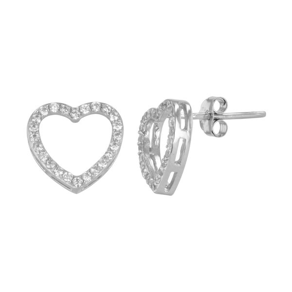 Sterling Silver Open Heart Stud Earrings Confer’s Jewelers Bellefonte, PA