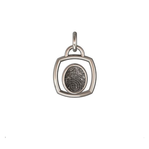 Sterling Silver 11mm One-Print With Square Halo Confer's Jewelers Bellefonte, PA