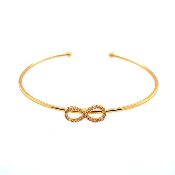 Yellow Gold Plated Sterling Silver Infinity Bangle Confer's Jewelers Bellefonte, PA