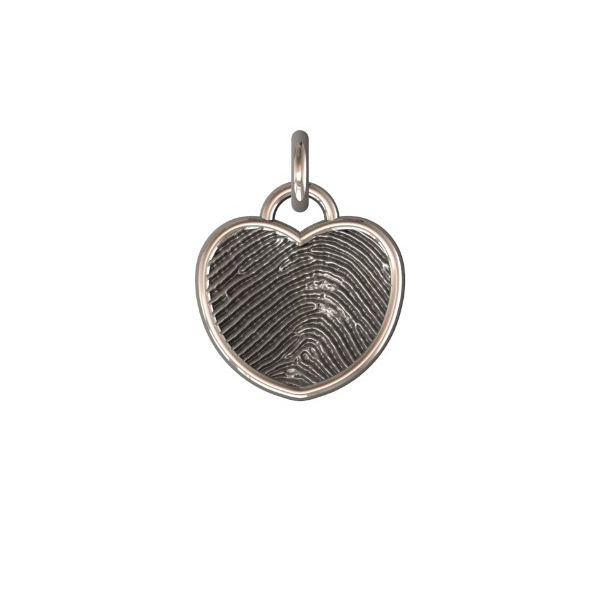 14K White Gold 17mm One-Print Basic Heart Pendant Confer’s Jewelers Bellefonte, PA