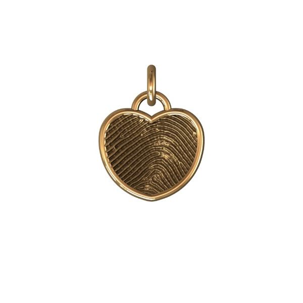 14K Yellow Gold 17mm One-Print Basic Heart Pendant Confer's Jewelers Bellefonte, PA