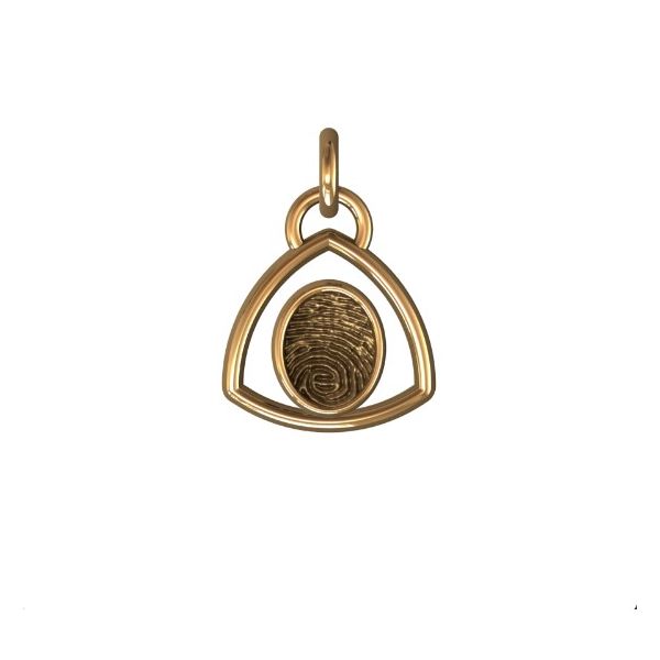 14K Yellow Gold 11mm One-Print With Triangle Halo Pendant Confer's Jewelers Bellefonte, PA