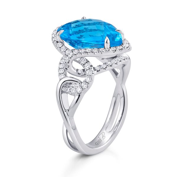 DIAMOND & BLUE TOPAZ RING similar item image