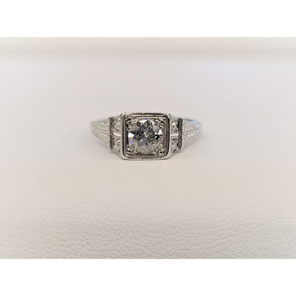 Platinum Antique Diamond Engagement Ring Cowardin's Jewelers Richmond, VA