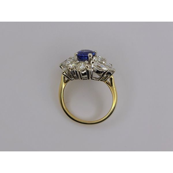 14K Blue Sapphire and Diamond Swirl Ring Image 2 Cowardin's Jewelers Richmond, VA
