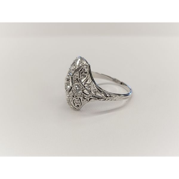 Antique 18K Filigree Diamond Ring Image 2 Cowardin's Jewelers Richmond, VA