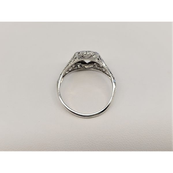 Platinum Antique Filigree Diamond Engagement Ring Image 3 Cowardin's Jewelers Richmond, VA