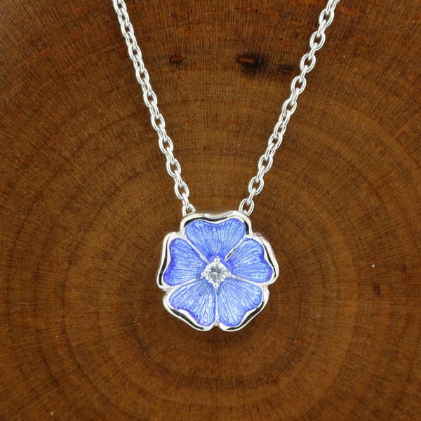 Blue Enamel Flower Necklace Darrah Cooper, Inc. Lake Placid, NY