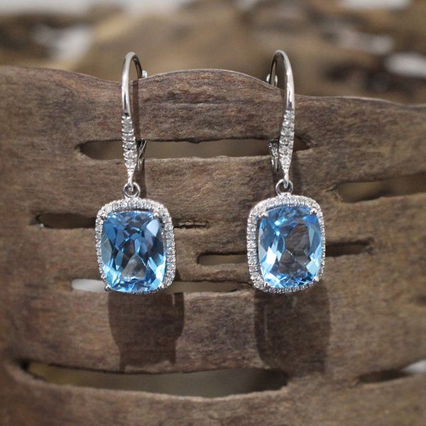 Blue Topaz and Diamond Earrings Darrah Cooper, Inc. Lake Placid, NY