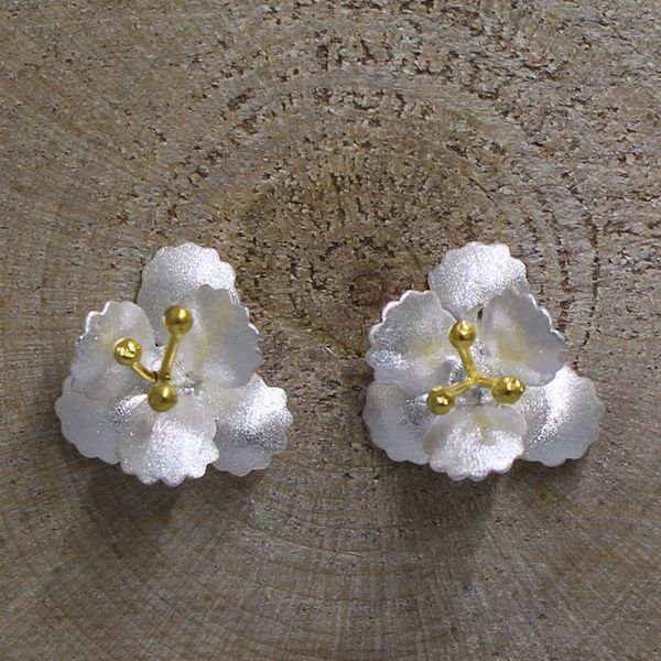 Satin Finished Flower Earrings Darrah Cooper, Inc. Lake Placid, NY