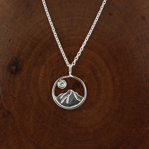 Silver Round Diamond Whiteface Mountain Necklace  Darrah Cooper, Inc. Lake Placid, NY