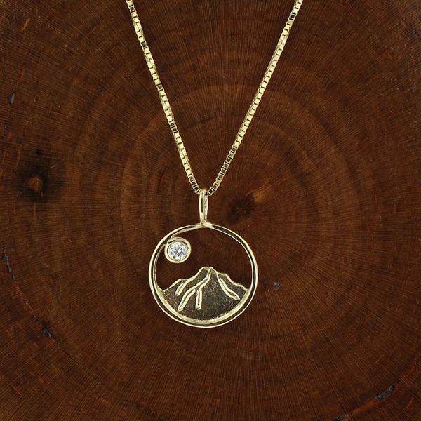 Gold Round Whiteface Mountain necklace Darrah Cooper, Inc. Lake Placid, NY