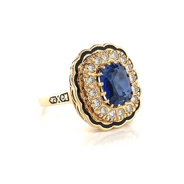 Vintage Enamel Halo Ring Image 2 David Douglas Diamonds & Jewelry Marietta, GA