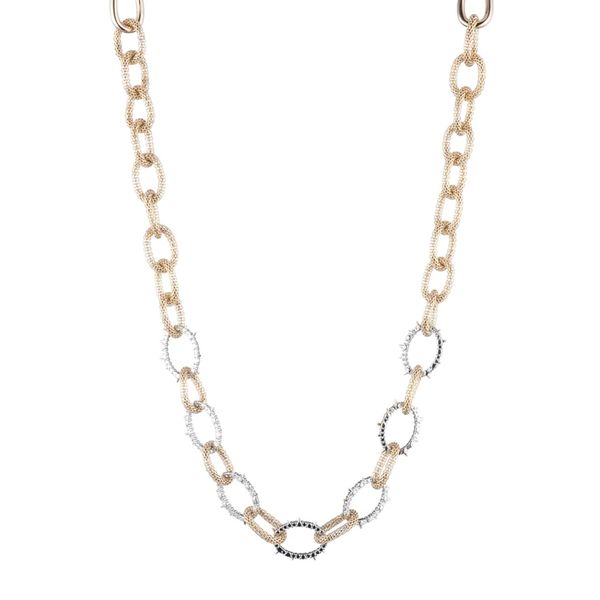 Gold-plated navy mesh chain necklace - L'Atelier d'Amaya