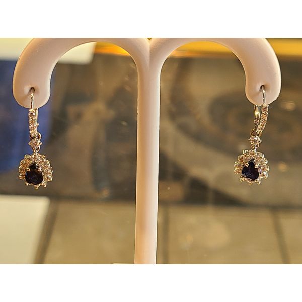 Sapphire and Diamond Earrings DJ's Jewelry Woodland, CA