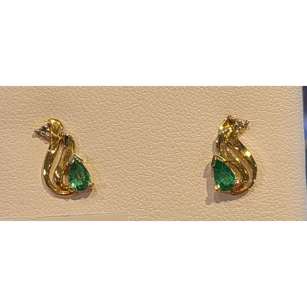 Emerald and Diamond Earrings DJ's Jewelry Woodland, CA
