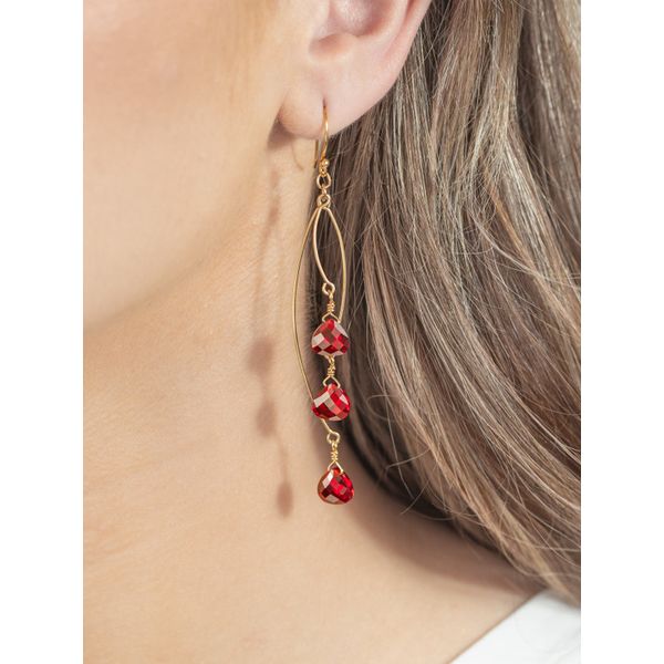 Scarlet Falling Star Earrings Image 2 DJ's Jewelry Woodland, CA