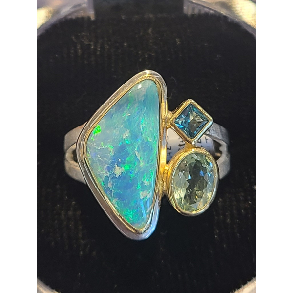 Opal, Amethyst and Aqua Marine Ring DJ's Jewelry Woodland, CA