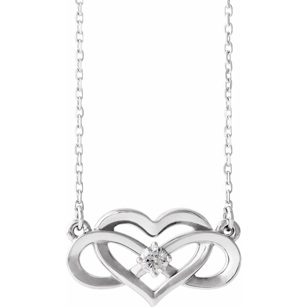 Diamond, Infinity Heart Necklace DJ's Jewelry Woodland, CA